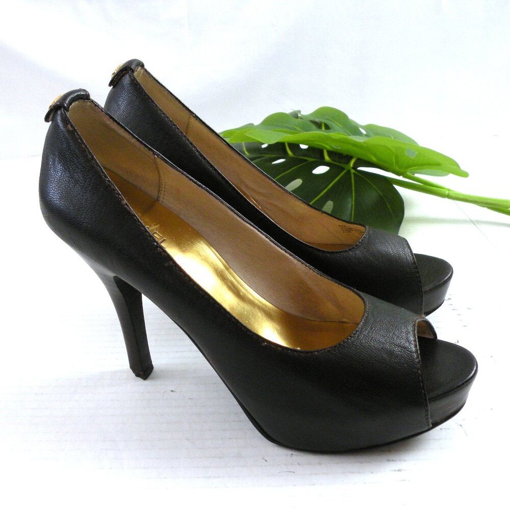Worn Once! Michael Kors Open Toe Brown Pumps 8.5